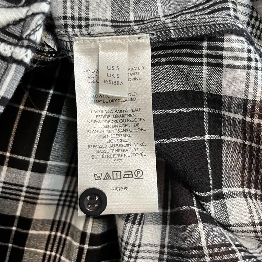Pilcro Embroidered Black Plaid Top Small - Picture 4 of 7